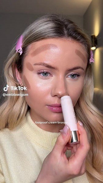 Rare Beauty Bronzer Stick and Makeup by Mario Brush