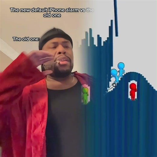 The new default iPhone alarm vs the old one