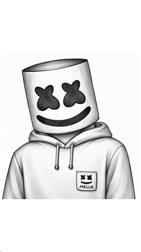 How to Draw Marshmello Face| Marshmello Drawing Step by Step #shorts #shortsfeed