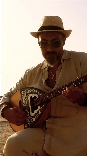 live Greek Bouzouki music at sunset in Dubai #milanband #bouzoukiplayer #greece #greekmusic #dubai