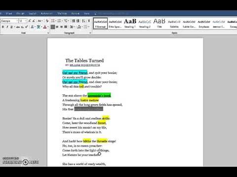 The Tables Turned by William Wordsworth Analysis