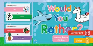 Would You Rather? PowerPoint & Google Slides Game - Summer Break Edition