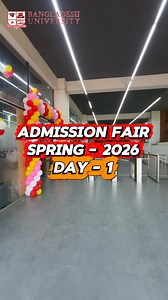 Admission Fair Spring- 2026 Special discount on tuition fees Spot Admission Tk. 𝟓,𝟎𝟎𝟎-𝟏𝟎,𝟎𝟎𝟎 Date: 07-12 December 2025 Time: 10.00am to 5.00pm (Everyday) Venue: BU Permanent Campus - 𝐔𝐩 𝐭𝐨 𝟏𝟎𝟎% 𝐰𝐚𝐢𝐯𝐞𝐫* in tuition fees based on SSC & HSC results - 𝐀𝐧 𝐚𝐝𝐝𝐢𝐭𝐢𝐨𝐧𝐚𝐥 𝟏𝟎%-𝟑𝟓% 𝐰𝐚𝐢𝐯𝐞𝐫* is available for undergraduate degree programs. Our Facilities: - Affordable Tuition Fee - University's Own Bus Service - Excellent academic environment - Lab, library and student