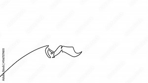 One continuous single drawn line, the guy skater, the character skates on a skateboard. The concept of a sports extreme logo, site design and printing.