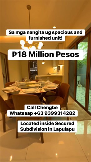 ❇️HOUSE AND LOT FOR SALE‼️ 📍Location: Marigondon, Lapu-Lapu City ▪️Single Detached House Furnished ▪️Lot are: 180 sqm ▪️Floor area: 180 sqm ▪️Location: Phase 3 💰Pre Selling Price: P18M 🔖Reservation fee :150k 🔰 Downpayment ₱3,450,000 / 6 months Balance Bank Loan ₱ ₱14,400,000 20 years ₱107,362 10 years ₱ ₱163,509 ✓Accept Financing ✓20% Equity ✓80% Loanable Amount 📮House Specification ▪️4 bedrooms with own aircon ▪️4.5 Toilet and Tath ▪️Master Bedroom wd Balcony ▪️Linen Room ▪️1 Powder Room ▪