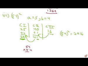 "Find the squares of the following numbers using column method. Verify the result by finding