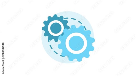 Configuration system control setup icon - 2d animation 4k loop video footage