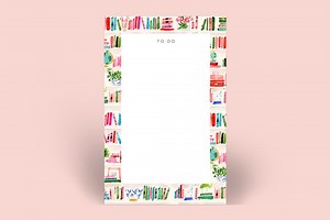 Personalized Bookshelf Notepad – Custom To‑do List Pad Bright Bookshelf - Etsy