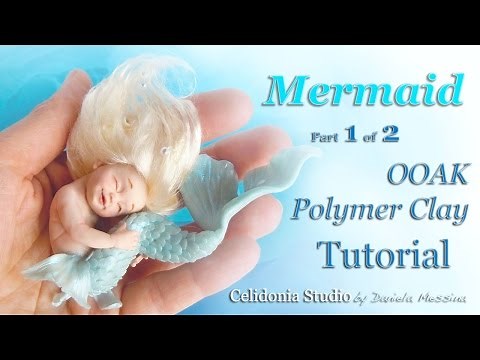 Mermaid OOAK Art Doll - Polymer Clay Tutorial - Part 1 of 2 - Head and Body