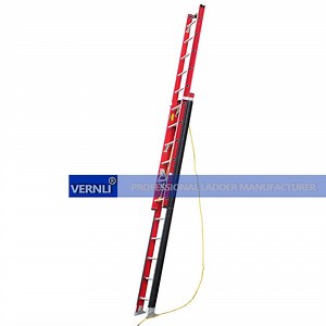 [Hot Item] Reinforced Fiberglass Ladder Extendable Telescopic Foldable with V-Rung and Cable Hook