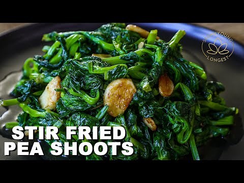 EASY Stir Fried Pea Shoots at Home | How to make stir fried vegetable with fried garlic