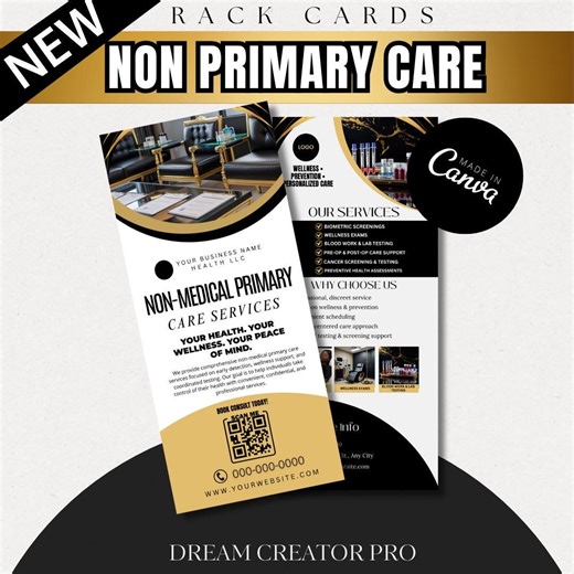 Non-medical Primary Care Rack Card Template | Wellness Screening Services Flyer | Lab Testing - Etsy Australia