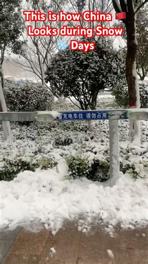 This is How White and Green China looks during Snow days #clearweather #snowynight