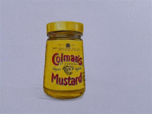 Original Colman’s Mustard, Coloured Pencils, Realistic Drawing, Original Art - Etsy