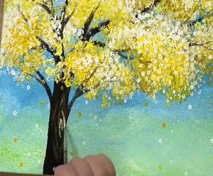 87K views · 3.5K reactions | Crumpled Paper Technique / Yellow Acrylic Painting | ART Evolution | Facebook