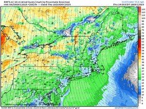 18K views · 86 reactions | ⚠️⚠️General idea of the wind gusts from 1 PM Thursday to 1 PM Friday. Strengthening low-level jet as it heads east means really strong wind gusts from the south for the coast, especially if some mix down during heavy rain/ thunderstorms. Those really high gusts are overdone, but it shows the idea. Please see 2 previous posts from this morning for more maps and info.⚠️⚠️ | My Personal Weatherman | Facebook