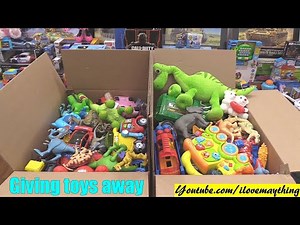 Hulyan and Maya Give Toys to Other Children. We Give the Toys Away. Giving Toys to Charities. TOYS