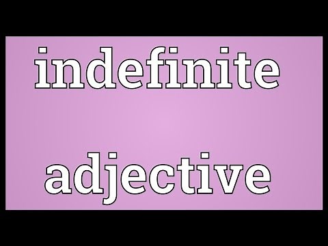 Indefinite adjective Meaning