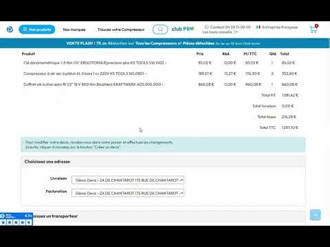 Comment modifier un devis sur planet tools fr