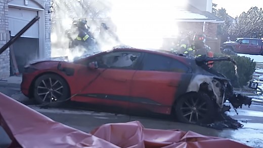 Jaguar EV Catches Fire in a Garage, Firefighters Use Ground-Breaking Blanket To Put It Out