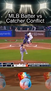 1.1M views · 16K reactions | MLB Batter vs Catcher Conflict #mlbbhighlights #MLB #baseball #MLBB | Beisbol Viral | Facebook