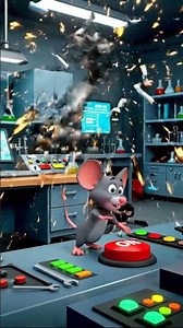 Mouse Activates the Lab Robot Arm 🤖🐭💥 #CartoonLOL