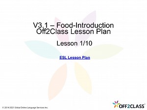 Vocabulary - Food Introduction - Off2Class Free ESL Lesson Plan Download