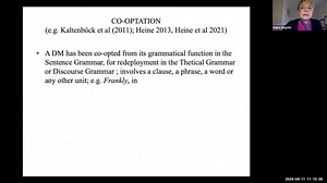 "Can co-optation be replicated in contact? English final discourse particles in New Englishes", Debra Ziegeler, Université Sorbonne Nouvelle | Canal U