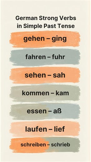 German Strong Verbs in the Simple Past Tense #germanlanguage