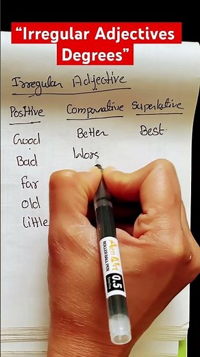 Irregular adjectives superlative comparative degrees #oldstylelearning #english #englishlearning
