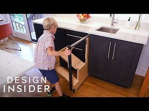 Cabinet Door Turns Into Step Stool For Kids