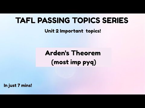 Tafl Arden's theorem unit 2 pyqs #btech #tafl #ggsipu #btechstudent #uptu #pyq #importanttopics