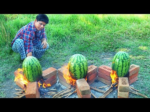 WATERMELON CHICKEN | Cooking Skill | Village Food