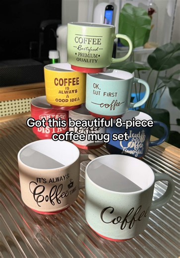 8-Piece Ceramic Coffee Mug Set for Cozy Mornings