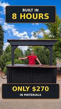 DIY Outdoor Bar with Pergola Plans — Built in 8 Hours for $270 #diy #woodworking #home #diyprojects