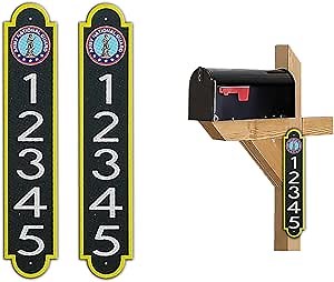 Curb N Sign Mailbox Numbers Plaques - Made of Premium Aluminum - Super Reflective Mailbox Numbers for Outside - Customized Mailbox Number Plaques - Pre-Drilled - Versatile Usage (set of 2) (Army