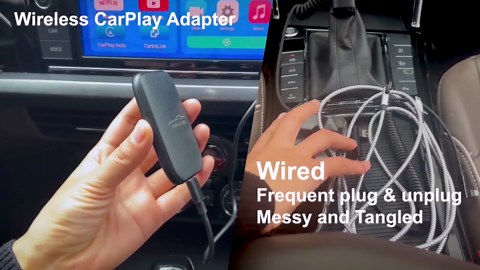 3 in 1 Wireless CarPlay Adapter 2025 Upgraded,Wireless CarPlay & Android Auto Adapter Built in Netflix YouTube Support TF Card, Factory Car Play Video Box for Cars from 2016 and iOS 10+, Plug and Play