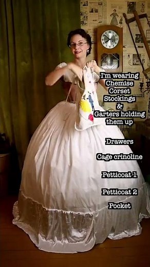 getting dressed in my 1860s ball gown