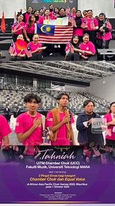 Meremang bulu roma apabila mendengar dendangan lagu keramat UiTM Dihatiku dinyanyikan oleh UiTM Chamber Choir setelah mereka meraih 2 pingat emas dalam kategori Chamber Choir dan Equal Voice di African Asia Pasific Chiir Game 2025, Mauritus pada 1 Oktober 2025. Globally Renowned, Locally Rooted اوسها تقوى موليا #UiTM #UiTMDiHatiku #UiTMChamberChoir #ProudlyUiTM #ChoirGames2025 #UiTMGlobal | Universiti Teknologi MARA - Media Rasmi