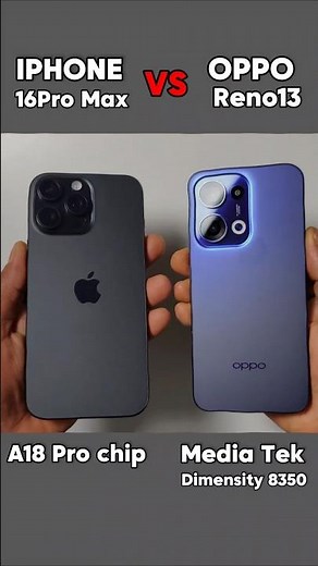 iphone 16 pro max Vs Oppo Reno 13 🔥 Speed test comparison #shorts