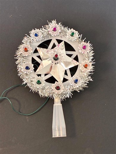 WORKING Vintage 5" Silver Star Christmas Tree Topper With Multicolored Lights and Original Box - Etsy