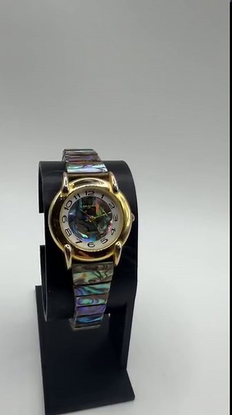 Vintage Style Abalone Dial Watch Gold Tone Stretch Bracelet Watch - Etsy