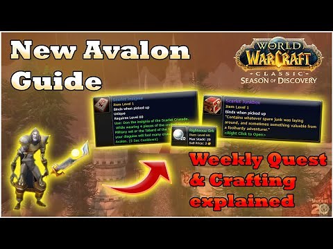New Avalon Weekly Quest & Crafting Guide [WoW SoD]