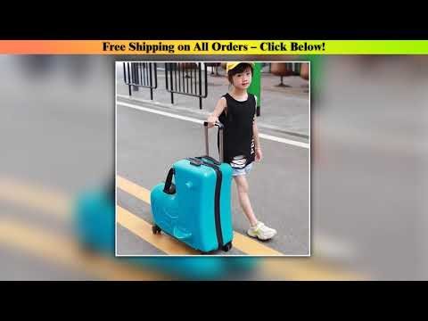 Children Sit and ride Luggage Travel Suitcase Kids Boys Girls Rolling Luggage Trolley Case With