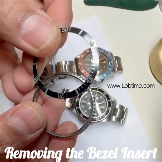 How to Install and Remove a Rolex Bezel Insert 5513 5512 1675 1680 #rolex #watchmaker #tudorials