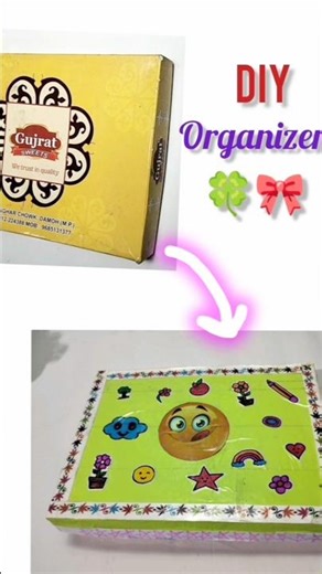 DIY Cardboard Organiser💫! Best Out of Waste |#organiser #diy #storage #handmade #bestoutofwaste #art