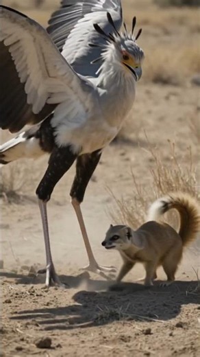 Secretary Bird vs Mongoose: The Kick That Ends Everything 🦅💥#shorts