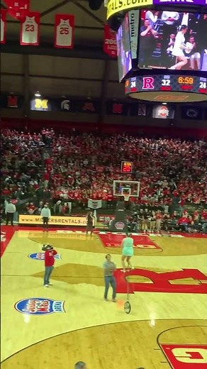 AGT Acrobat Red Panda performs at Rutgers Basketball halftime!