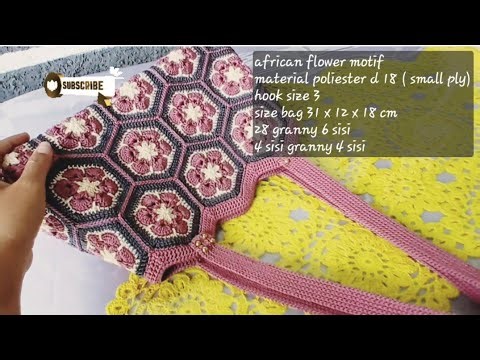 Shoulder bag with african flower