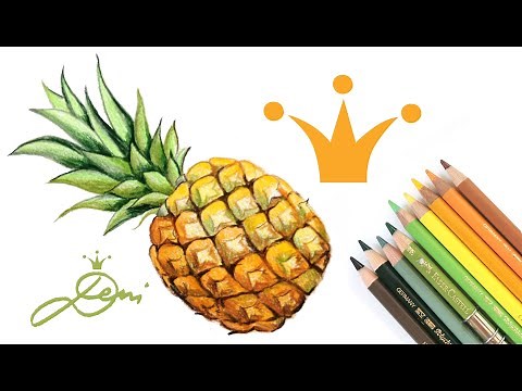 🍍 Ananas realistisch, schnell und einfach zeichnen lernen 🍍 How to draw a realistic pineapple